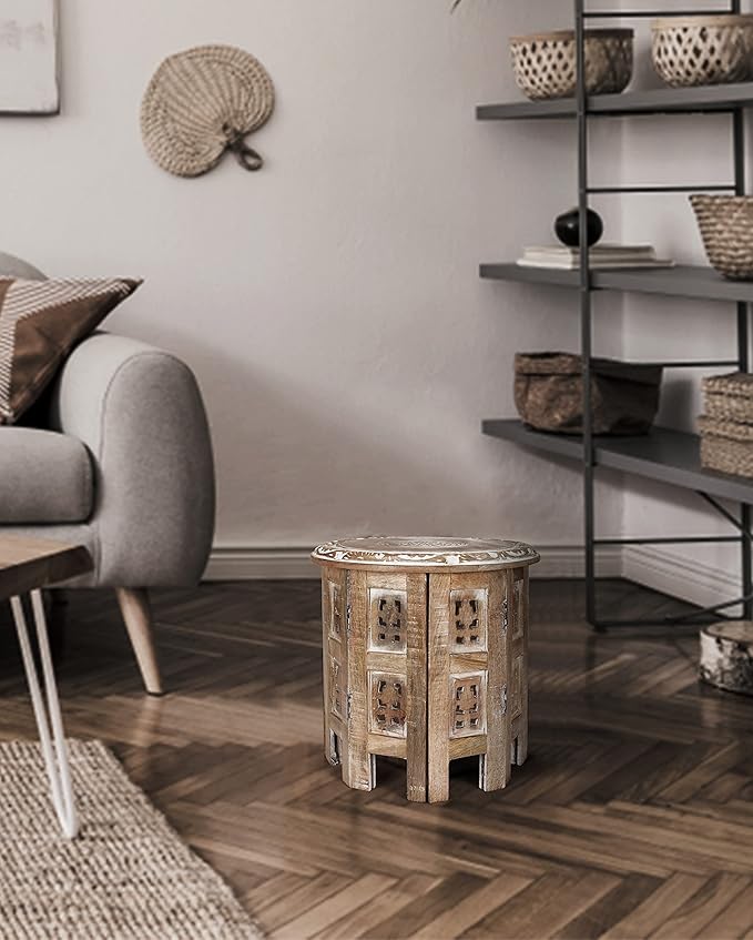 Versatile Octagonal Wooden Table – 12" Round Top, Side Table, or End Table - Image 8