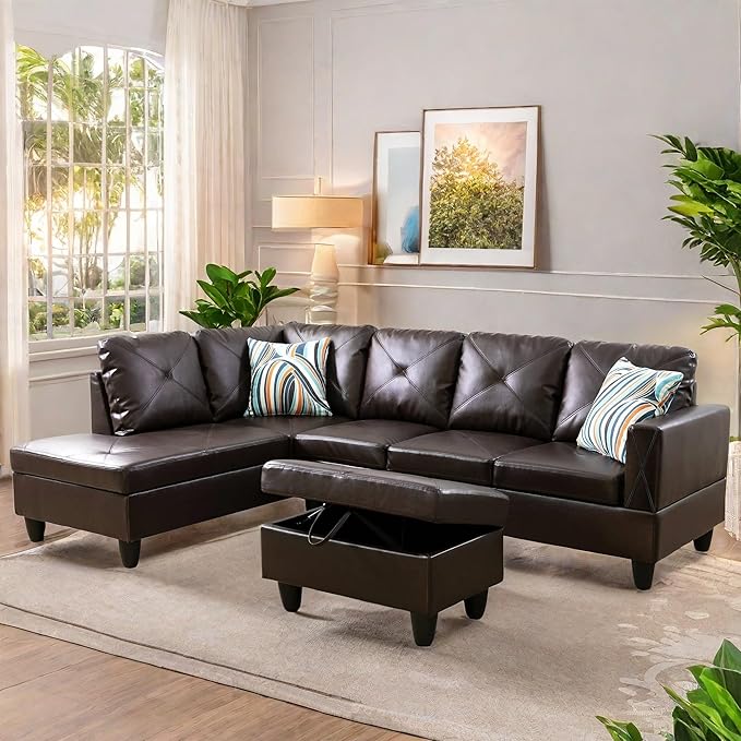 Leather Sectional Couch, Modern L Shaped Couches - Image 3