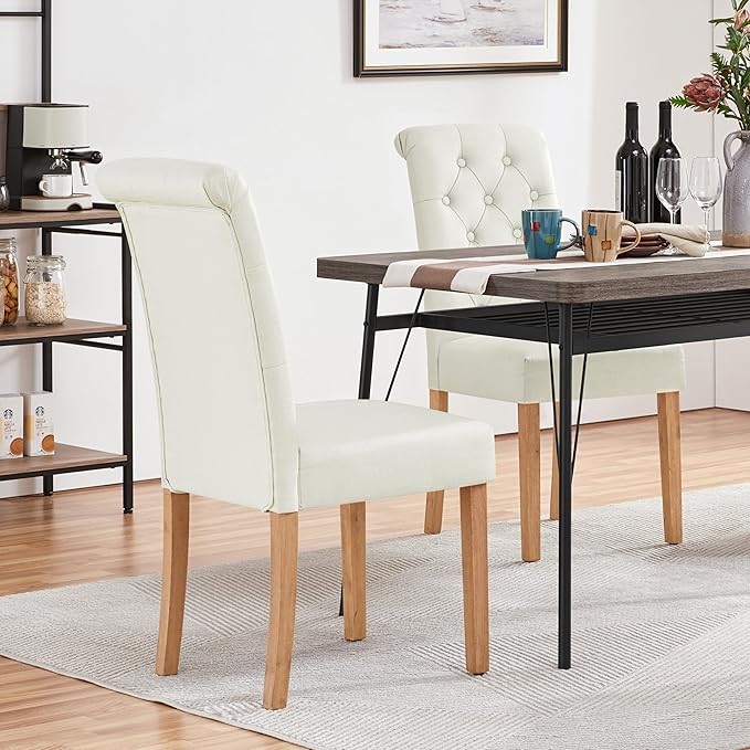 Yaheetech Dining Chairs Set of 2 Fabric Upholstered Dining Room Chairs - Image 7