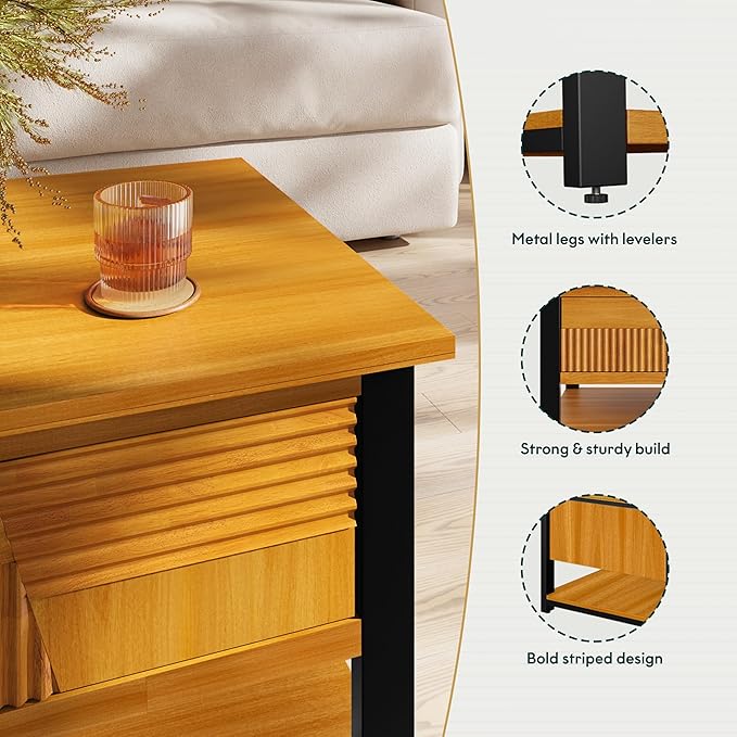 Bme Trapeze Coffee Table for Living Room – Modern Wooden Center Table - Image 3