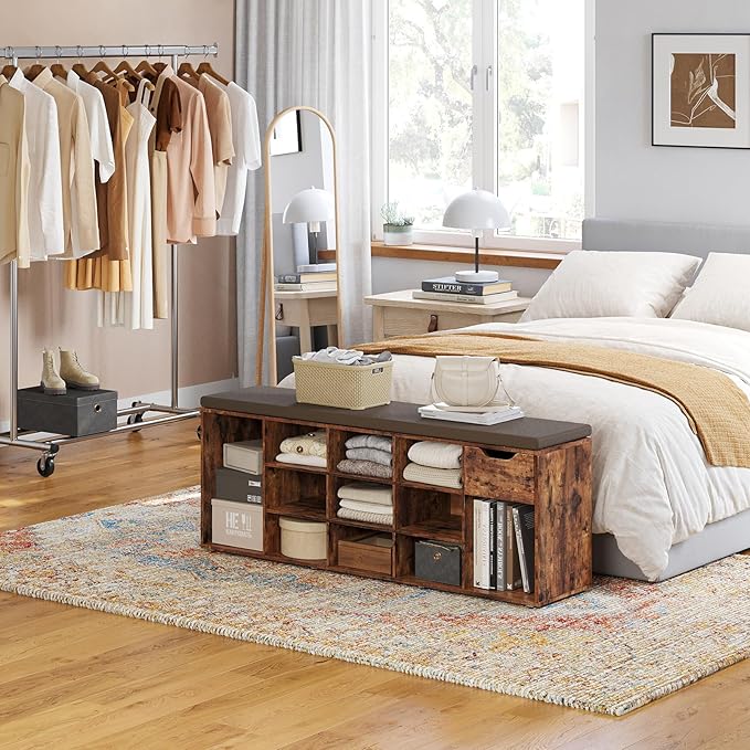 DINZI LVJ Shoe Bench, Entryway Storage Bench - Image 7