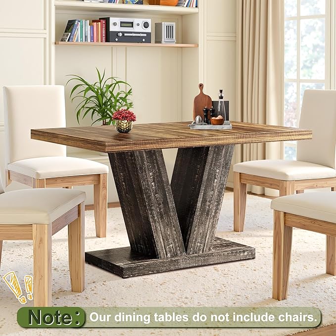 NicBex 47" Dining Table for 4 People, Farmhouse Dinner Table Small Dining Room - Image 4
