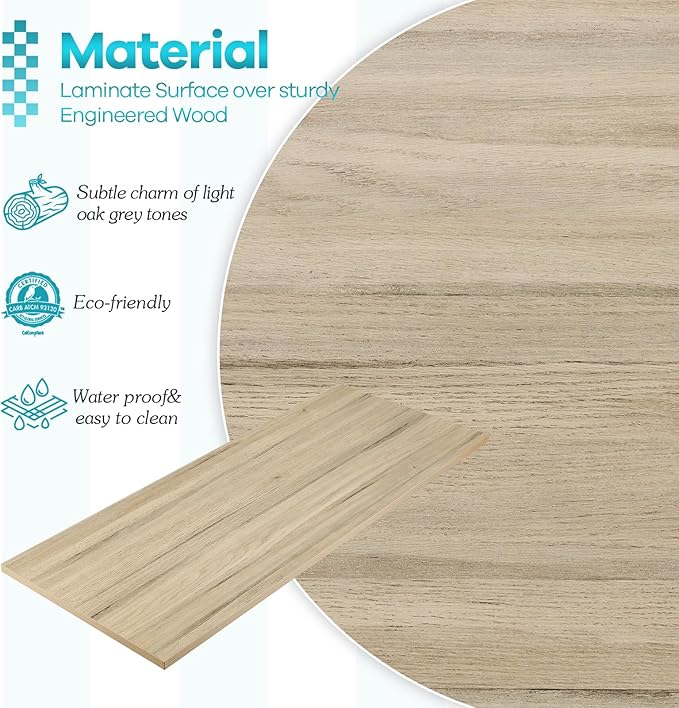 Kaboon Universal Tabletop 45.67"x23.62", Solid One-Piece Melamine Table Top - Image 4