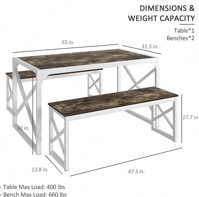 VECELO Kitchen Dining Table Set - Image 2