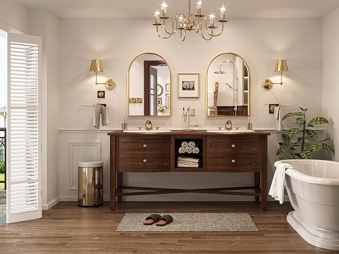 Brightify Arched Mirror, Arched Wall Mirror, 20 x 30 Inch Gold Arch Mirror - Image 2