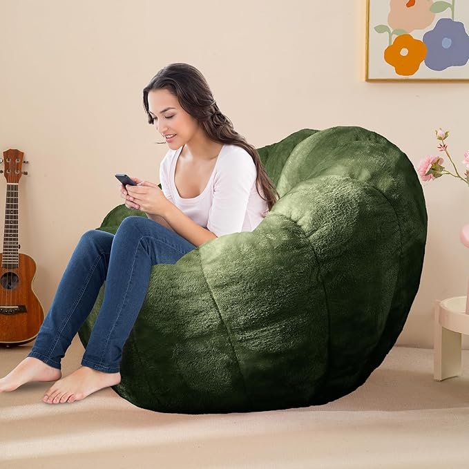 Pumpkin Bean Bag Sofa Chair for Adult, Beanbag Couch - Image 3