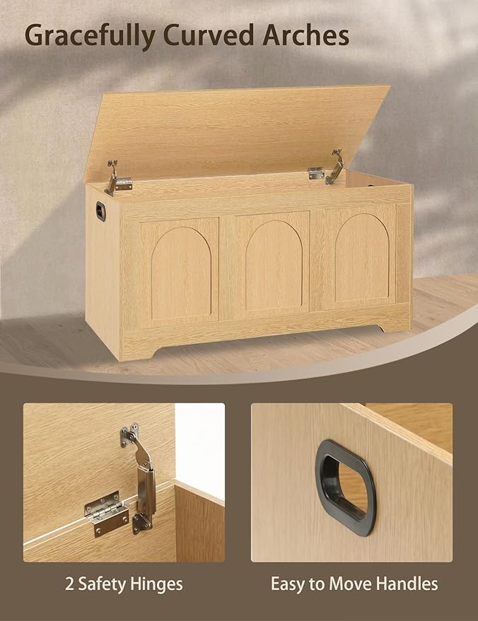 DINZI LVJ Storage Chest, 39.4”Wooden Storage Box - Image 6