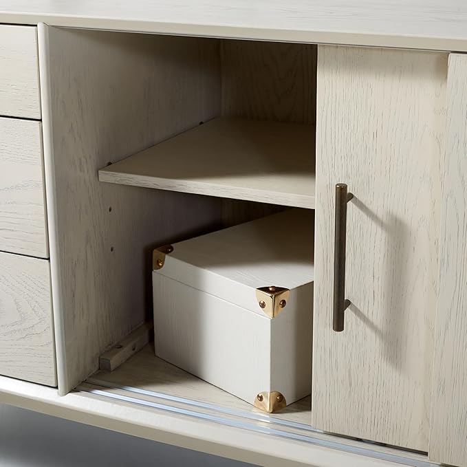 SAFAVIEH Couture Collection Tomas Mid-Century White Washed 3-Drawer Sliding - Image 14