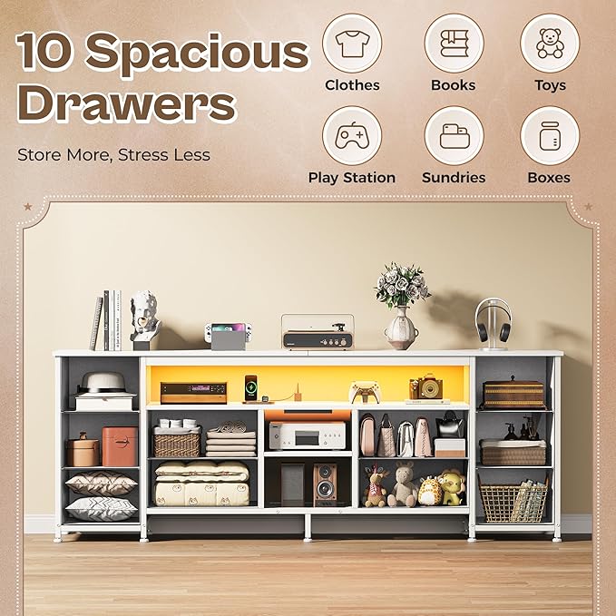 Huuger 63 Inch LED TV Stand Dresser - Image 6