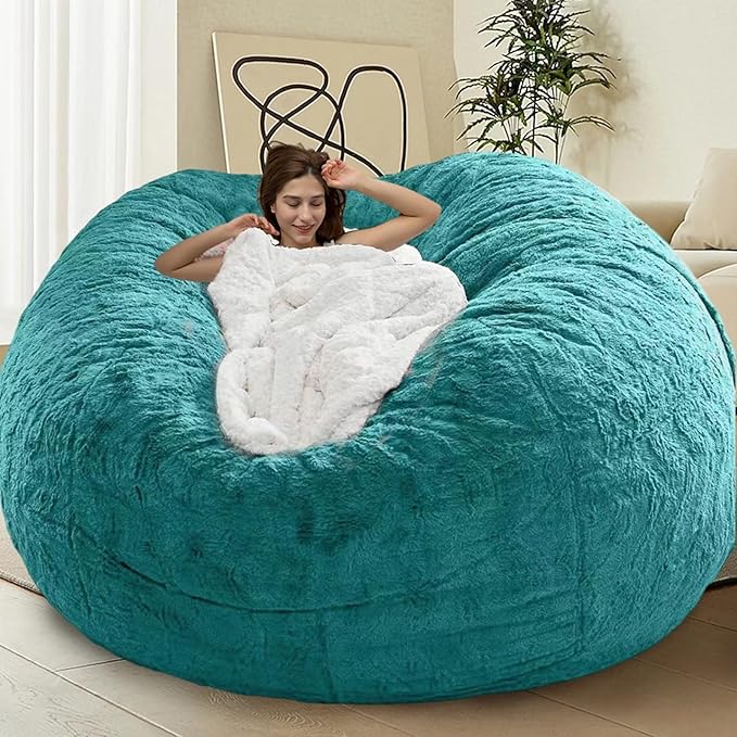Bean Bag Chair for Adults Kids Without Filling Comfy Oversized Round Lazy Sofa by FunnyFurnitureforYourHous
