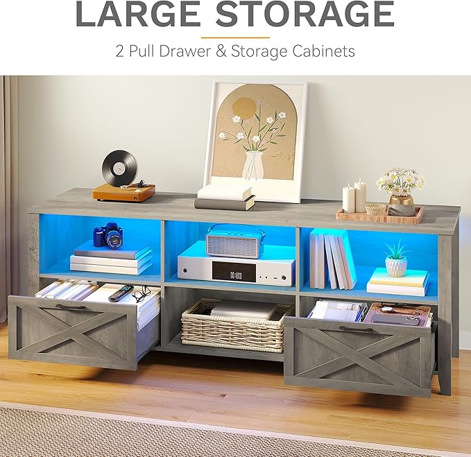 DWVO 70 Inch Farmhouse TV Stand - Image 4