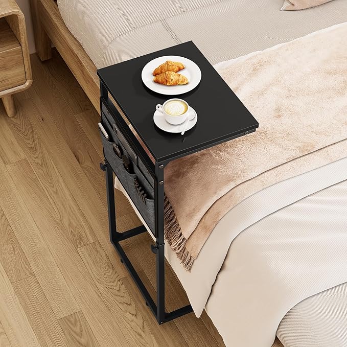 Vagusicc C Shaped End Table, Adjustable Height Small Couch Side Table - Image 7