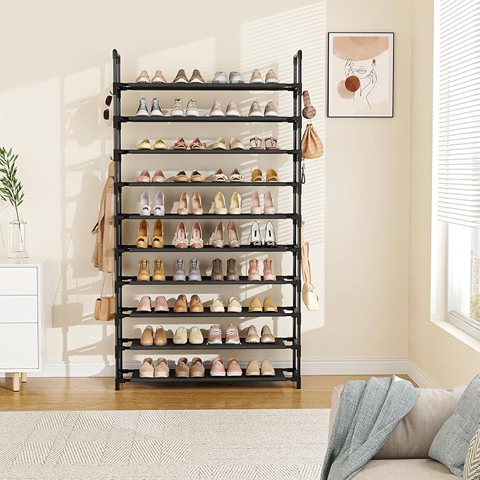 Tall Shoe Rack 10 Tier Shoe Organizer Large Shoe Shelf - Image 7
