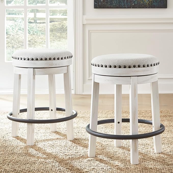 Signature Design by Ashley Valebeck 24" Counter Height Upholstered Swivel Stool - Image 2