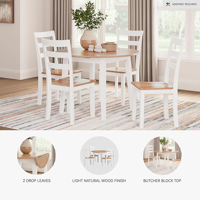 Signature Design by Ashley Gesthaven Farmhouse Dining Drop Leaf Table - Image 4