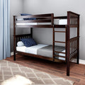 Max & Lily Bunk Bed Twin over Twin, Solid Wood Bunk Bed Frame by MaxLily
