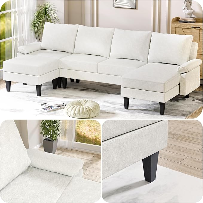 115 Inch U Shaped Sectional Couch - Image 3