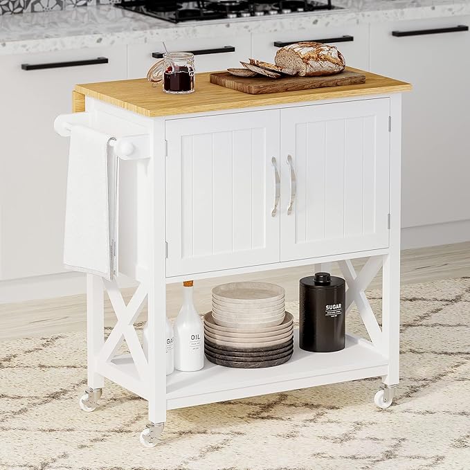 Spirich Kitchen Island on Wheels, Rolling Kitchen Cart by SpirichLLC
