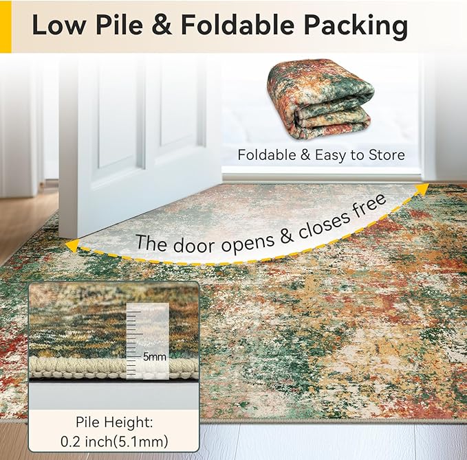 Washable Area Rugs 5'x7' Non-Slip Modern Abstract Soft - Image 6