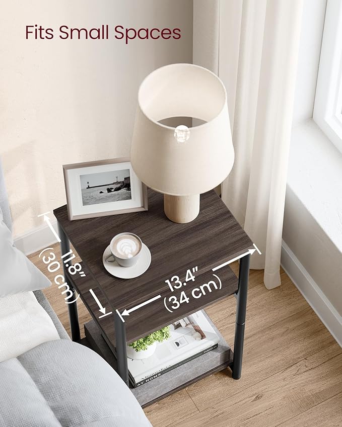 VASAGLE Side Table, Small End Table, Tall Nightstand - Image 5