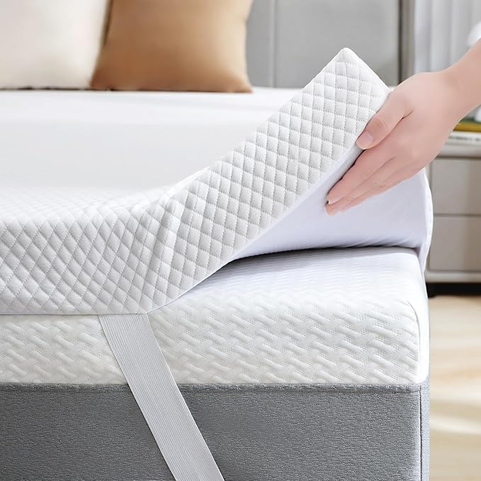 SINWEEK 2 Inch Gel Memory Foam Mattress Topper King Size, Ventilated High by SINWEEK