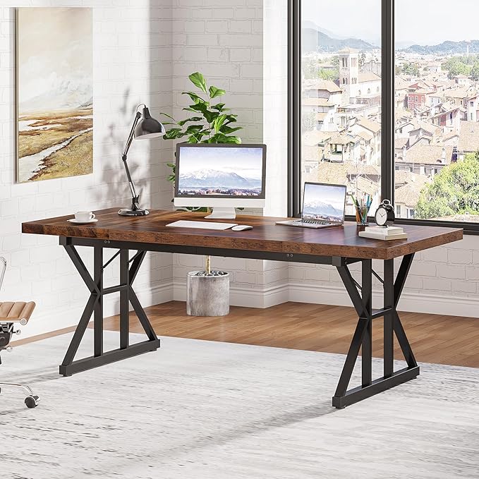 Tribesigns 70.8-Inch Executive Desk, Large Computer Office Desk Workstation - Image 4