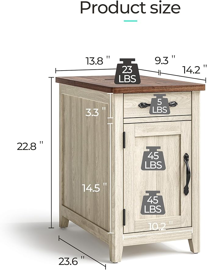 LINSY HOME Farmhouse End Table - Image 3