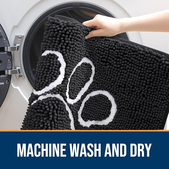 OLANLY Door Mat for Muddy Dog Paws 40x32, Ultra Absorbent Chenille Mud Doormat - Image 5