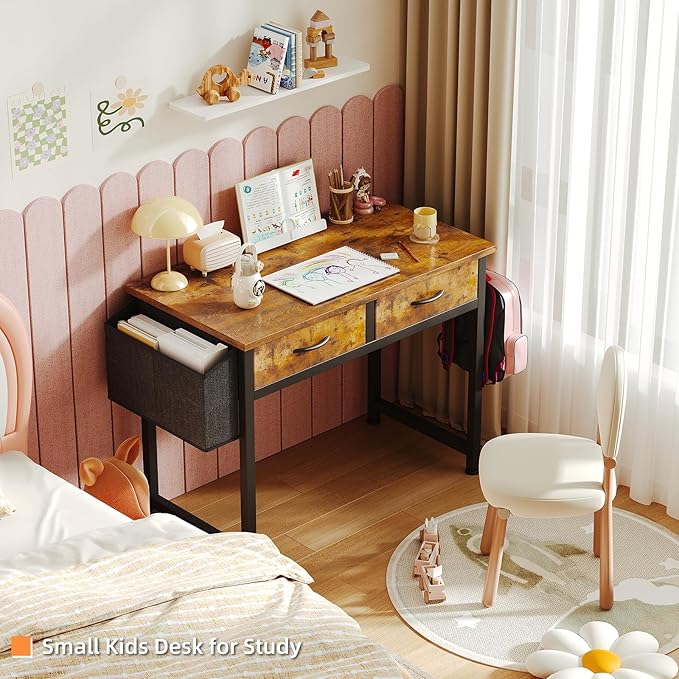 Small Desk with Fabric Drawers- - Image 8