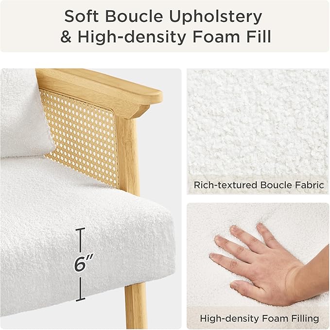 Yaheetech Accent Chair, Boucle Vanity Chair - Image 7