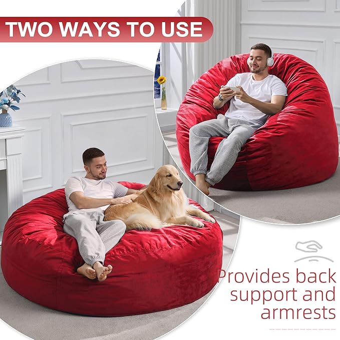 Hobestluk 6FT Bean Bag Chair Bean Bag Chairs - Image 4