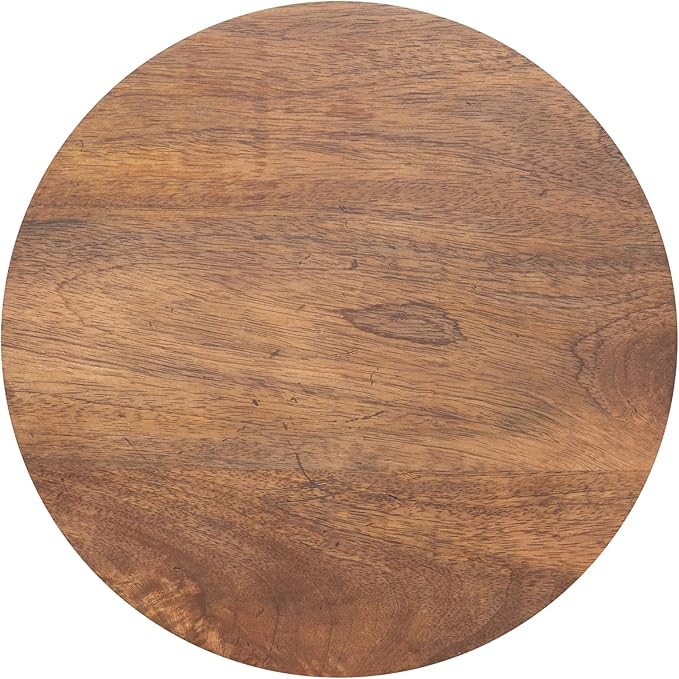 Kate and Laurel Talcott Modern Round Wood Side Table, Walnut Brown, - Image 7