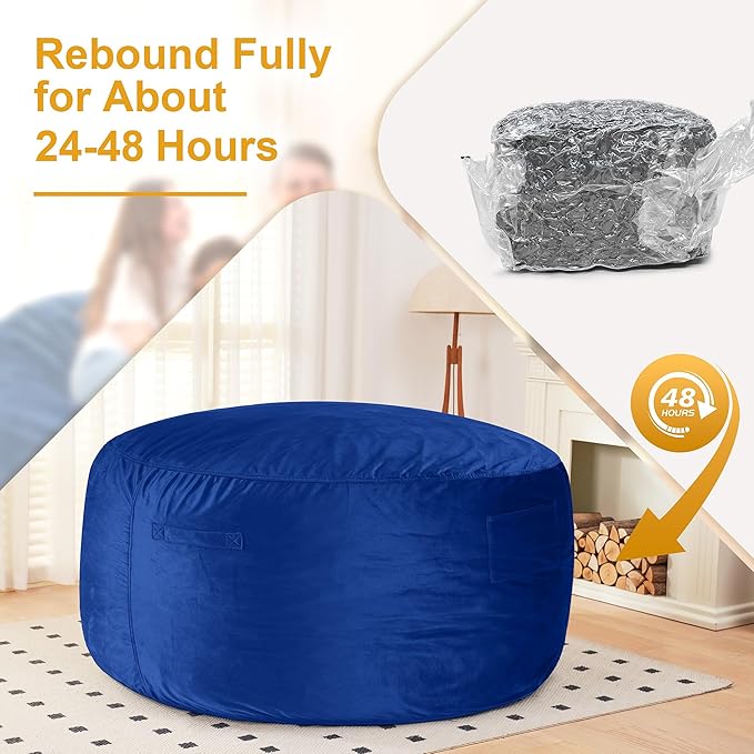 HABUTWAY Bean Bag Chair: Giant 6' Memory Foam Furniture Bean Bag Chair - 6Ft - Image 6