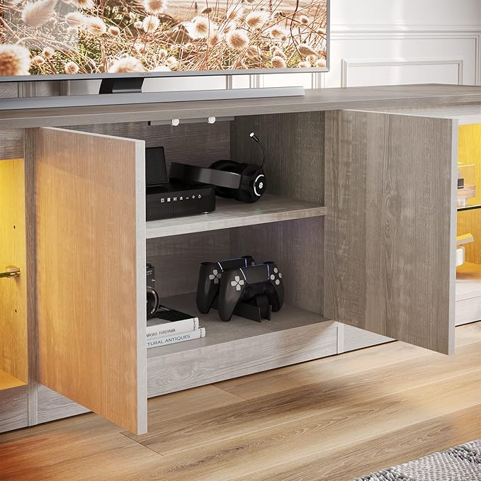 Bestier 70 Inch Led TV Stand for 75 Inch TV Large Entertainment Center Gaming - Image 5