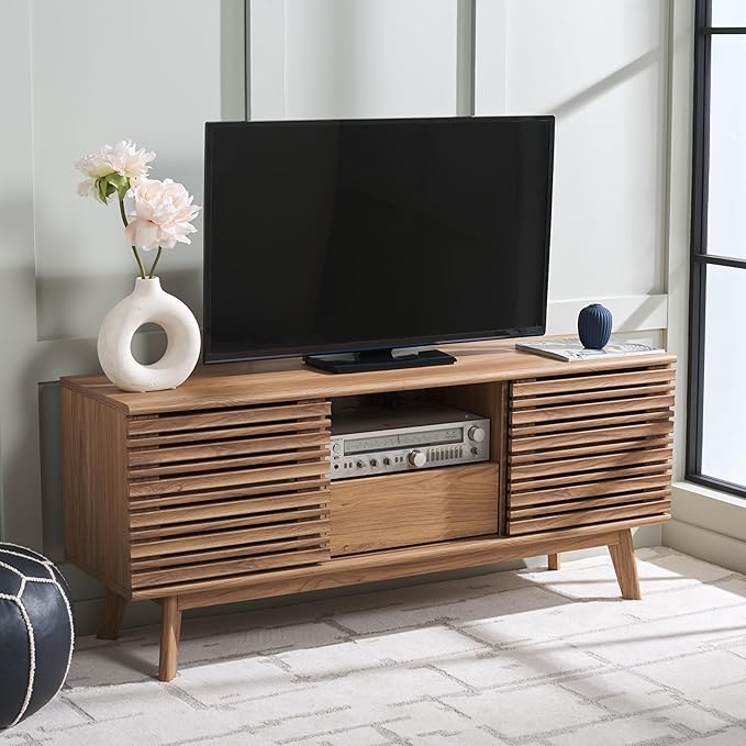 SAFAVIEH ESMA TV Stand for up to 60" Flatscreen – Oak Brown, Low Sideboard by SAFAVIEH