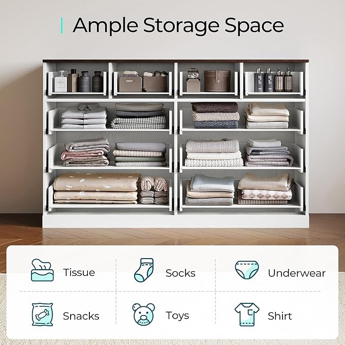 LINSY HOME 10 Drawer Dresser for Bedroom, Modern TV Stand Dressers - Image 5