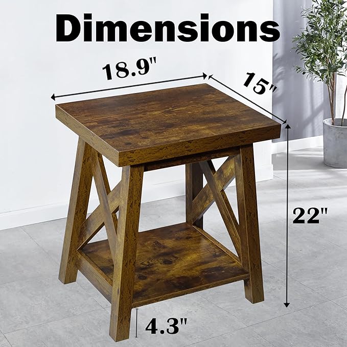 Rustic End Table, Farmhouse Side Table - Image 2
