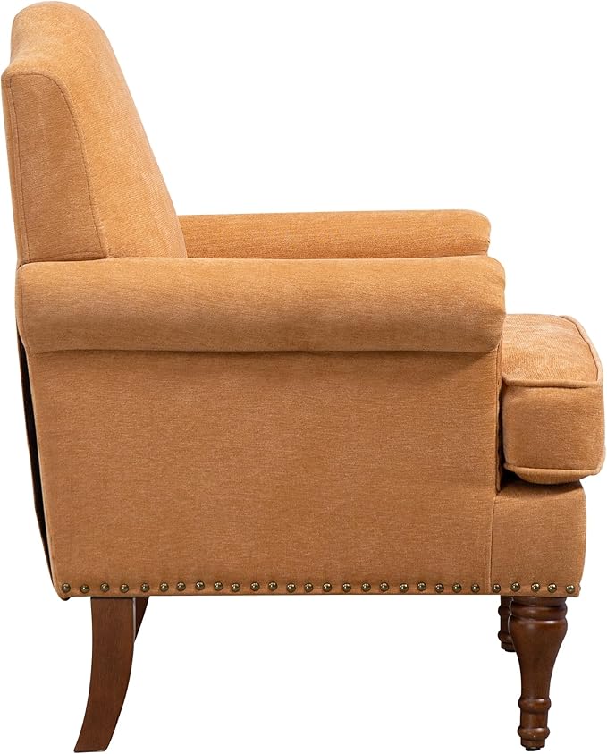 Ball & Cast Accent Chair with Nailhead Trim Armchair, Comfy Chenille Club Sofa - Image 7