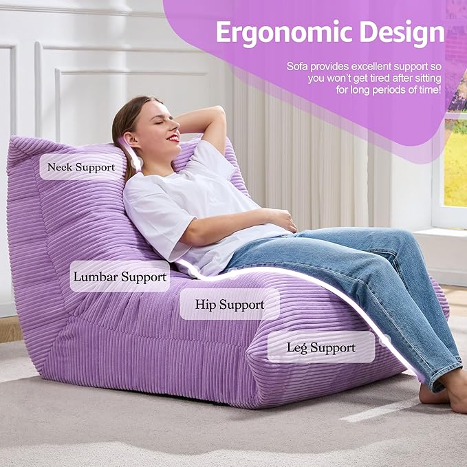 Bean Bag Chairs for Adults Giant Bean Bag Chair Memory Foam BeanBag Chair Big - Image 5