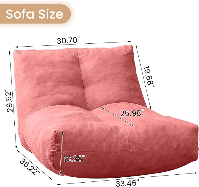 Bean Bag Chair Lazy Bean Bag Sofa, Floor Beanbag Chairs - Image 2