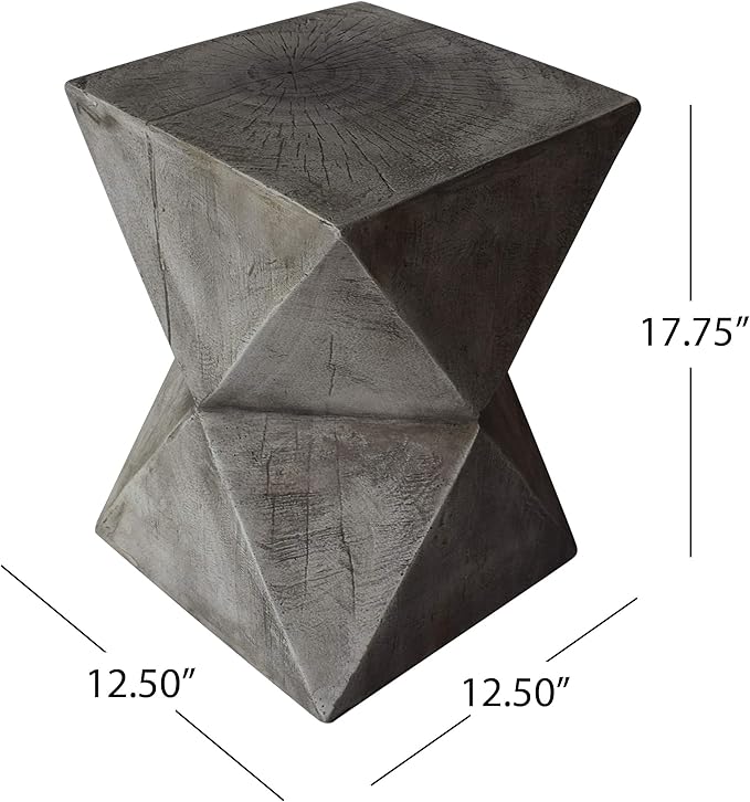 Christopher Knight Home Manuel Weight Concrete Accent Table, Light Gray - Image 3
