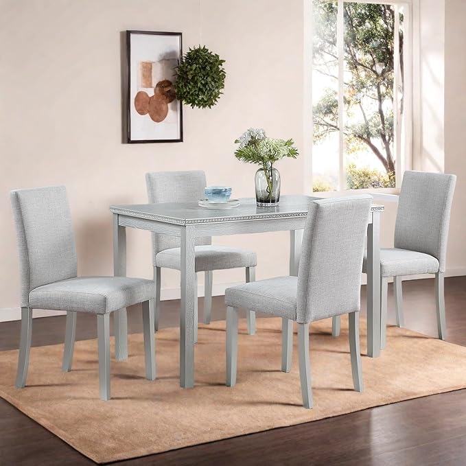 Dining Table Set for 4, 5-Piece Dining Room Table Set - Image 5