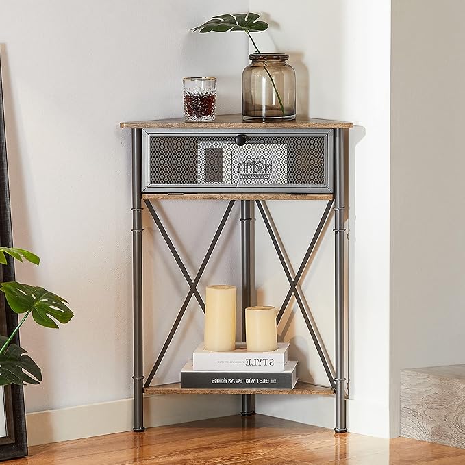 VECELO Cabinet/Table, 3-Tier Display Shelves by VECELO