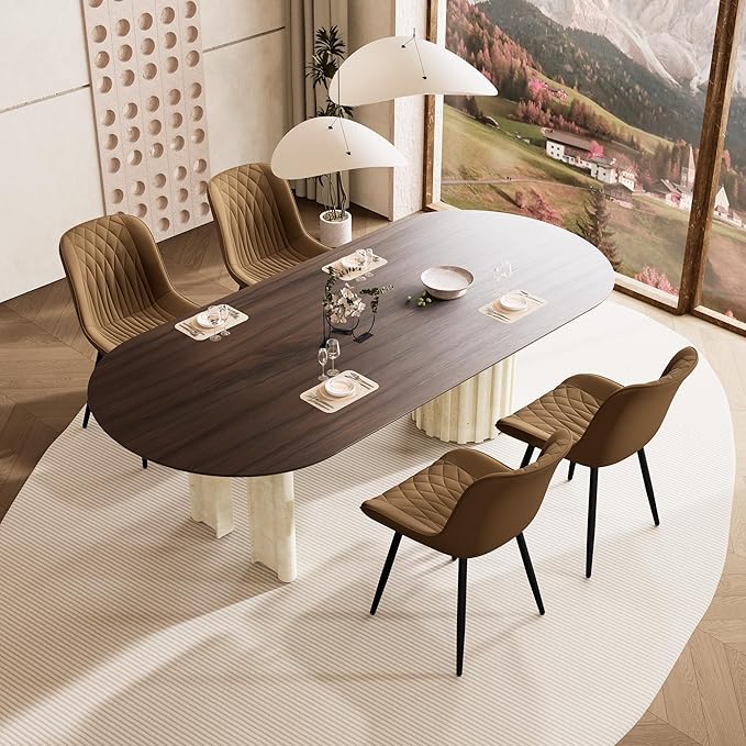 YOUNIKE Tan Dining Chairs Set of 2 - Image 8
