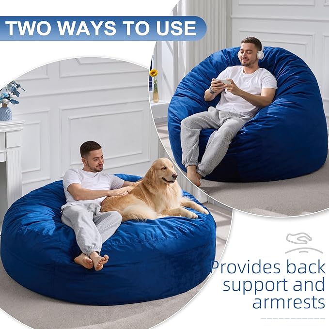 Hobestluk 6FT Bean Bag Chair Bean Bag Chairs - Image 4