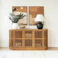 Plank+Beam Contour Wood TV Stand, Three Door Solid Wood Entertainment Console by PlankBeam