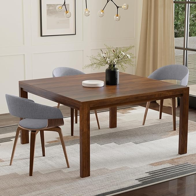 SIMPLIHOME Wilson Square Dining Table, Solid Wood Walnut Veneer, 54-inches - Image 2