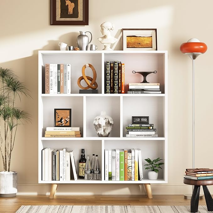 Shintenchi Cube Storage Organizer, 3 Tier Mid-Century Bookcase - Image 2