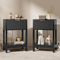 Night Stand Set 2, Fluted Nightstand by Nasonet