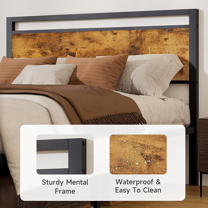 Z-hom Upgraded King Size Bed Frame, Heavy Duty Metal Sturdy King Bed Frame - Image 4